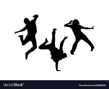  					Happy modern dancing silhouettes vector image														