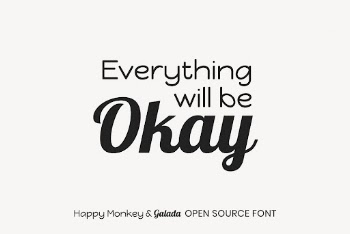 Happy Monkey & Galada open | Free Font Add-on - rawpixel