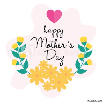 happy mother day card with cute flowers decoration design