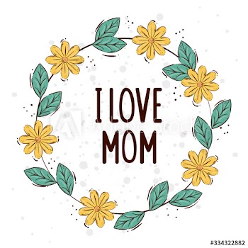happy mother day card with frame circular of flowers decoration design