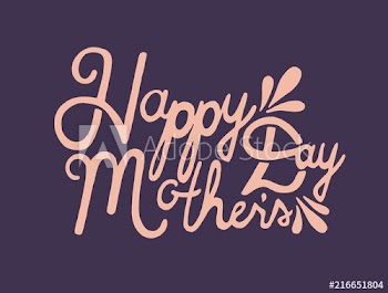 Happy Mother's Day wish handwritten with gorgeous cursive script on purple background