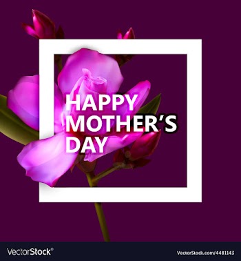  					Happy Mothers Day label with flowers vector image														