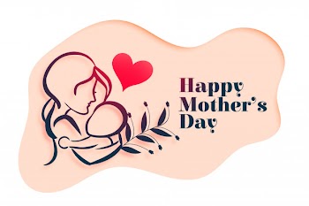 Happy mothers day mom and baby love background Free Vector