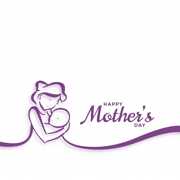 Happy mothers day mom and baby love background Free Vector