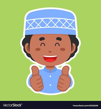 happy muslim character sticker