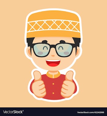 happy muslim character sticker