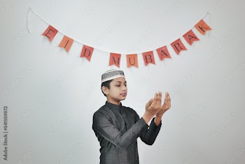 Happy Muslim family celebrating Eid Mubarak