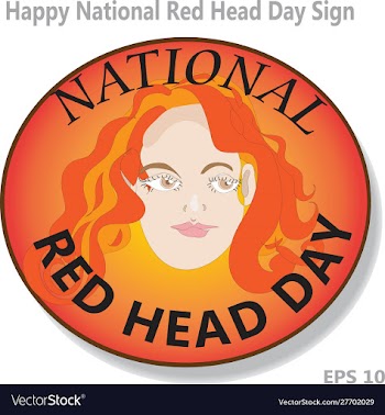 Happy national red head day sign vector image