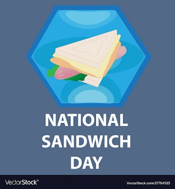 Happy national sandwich day sign vector image
