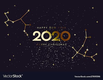 Happy new 2020 year and merry christmas vector image