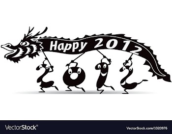Happy new year 2012 dragon year vector image