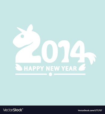  					Happy new year 2014 vector image														