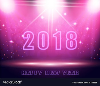 Happy new year 2018 text background in the show vector image