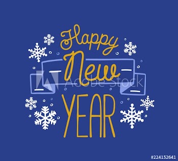 Happy New Year 2019 holiday wish written with calligraphic font