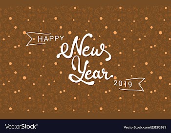 Happy new year 2019 lettering vector image