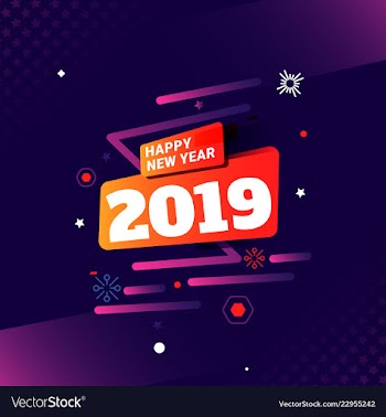 Happy new year 2019 vector image
