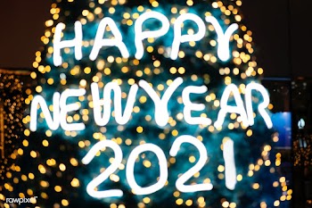 Happy New Year 2020 in lights on a Christmas tree | Free  photo - 2311646