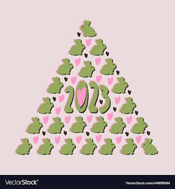 happy new year 2023 christmas tree consisting