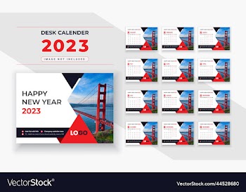 happy new year 2023 desk calendar simple corporate