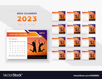 happy new year 2023 desk calendar simple corporate