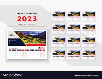 happy new year 2023 desk calendar simple corporate