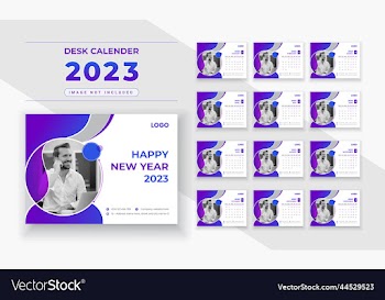 happy new year 2023 desk calendar simple corporate