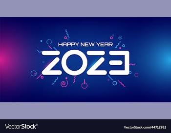 happy new year 2023 futuristic banner creative