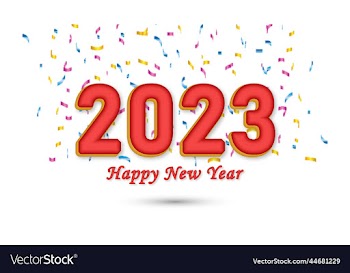 happy new year 2023 text typography design