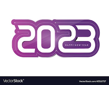 happy new year 2023 text typography design patter