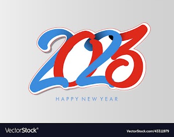 happy new year 2023 text typography design patter