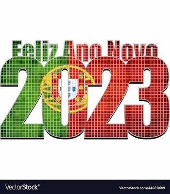 happy new year 2023 with portugal flag inside