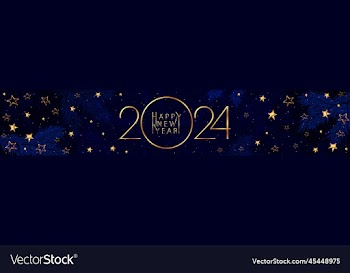 happy new year 2024 festive blue banner