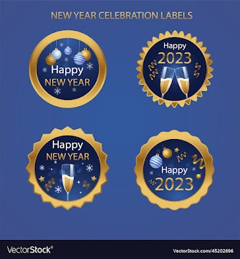 happy new year celebration label collections
