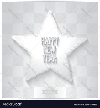 Happy new year greeting card with 3D star vector image