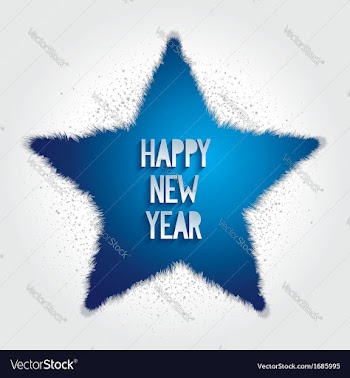 Happy new year greeting card with 3D star vector image