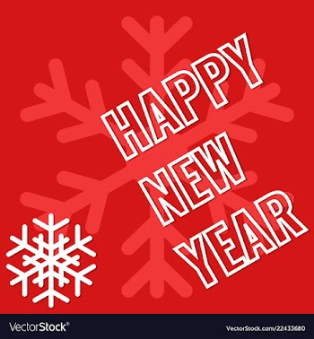 Happy new year greeting card with snowflake vector image