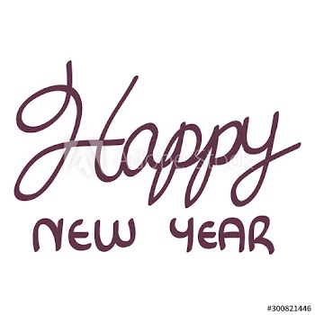 happy new year lettering icon