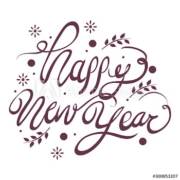 happy new year lettering icon