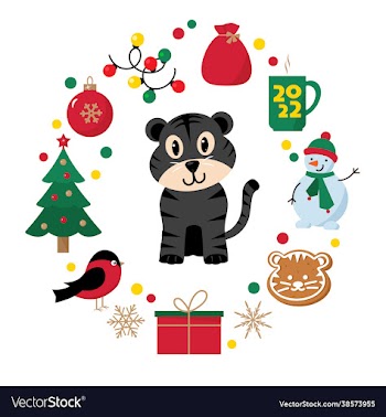 happy new year russian traditional holiday set