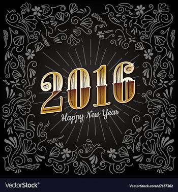 Happy new years card 2016 holiday vintage design vector image
