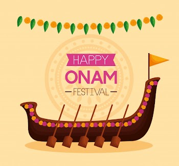 Happy onam festival celebration Free Vector