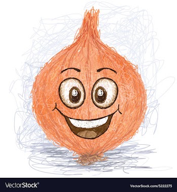 Happy onion vegetable cartoon character smiling vector image