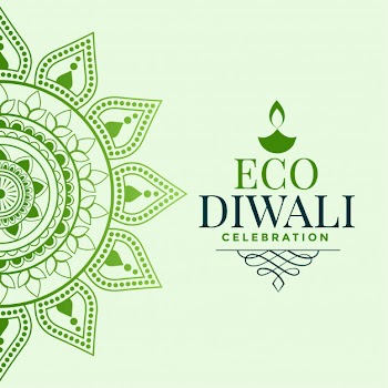 Happy organic diwali festival greeting concept Free Vector