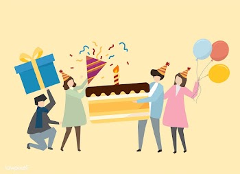 Happy people celebrating a birthday illustrat.. | Free stock vector - 469847