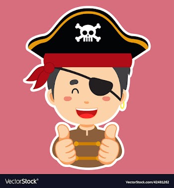 happy pirate character sticker