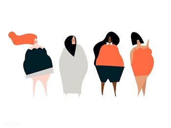 Happy plus size women vector | Free stock vector - 462240
