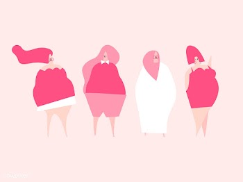 Happy plus size women vector | Free stock vector - 462255