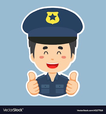 happy police character sticker