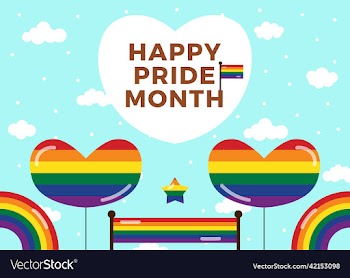 happy pride month background with decorations