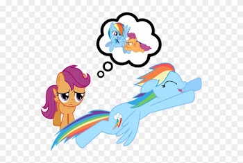 Happy Rainbow Dash And Sad Scootaloo By Rainbowsstar - Rainbow Dash And Scootaloo Baby